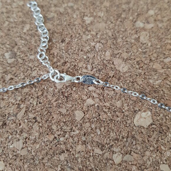 Italian sterling silver and white fresh water pearls necklace - Picture 3 of 3